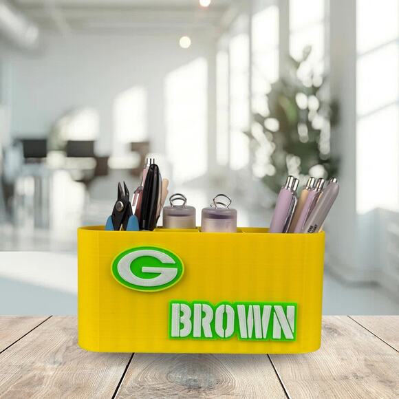 Personalized Green Bay Packers Desk Organizer, Custom Packers Gifts - Picture 2 of 10